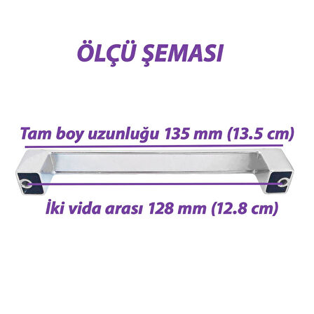 Bihter Desenli Kulp 128 mm Krom Mutfak Kulpu Çekmece Dolap Kapak Kulbu Metal  Mobilya Dolabı Kulpları 