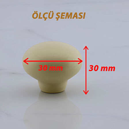 15 Adet Kamelya Kulp Krem Polimer Düğme Kulp Mantar Mobilya Mutfak Dolabı Çekmece Kulbu Kulpları
