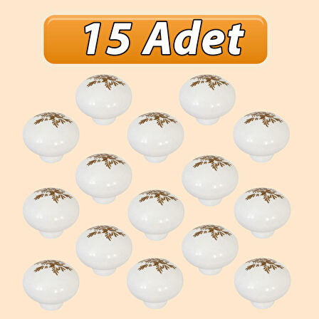15 Adet Yasemin Kulp Beyaz Polimer Düğme Kulp Mantar Mobilya Mutfak Dolabı Çekmece Kulbu Kulpları