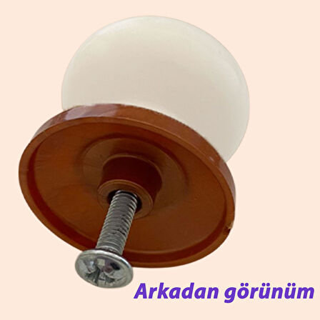 15 Adet Yasemin Kulp Beyaz Polimer Düğme Kulp Bakır Tablalı Mobilya Mutfak Dolabı Çekmece Kulbu Kulpları