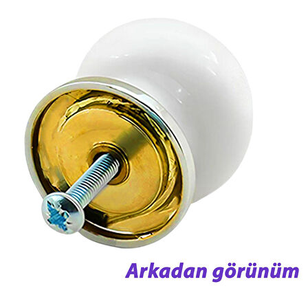 8 Adet Hanımeli Kulp Beyaz Polimer Düğme Kulp Altın Tablalı Mobilya Mutfak Dolabı Çekmece Kulbu Kulpları
