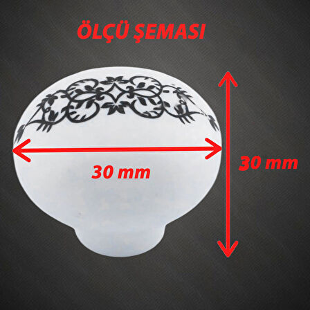 15 Adet Hanımeli Kulp Beyaz Polimer Düğme Kulp Mantar Mobilya Mutfak Dolabı Çekmece Kulbu Kulpları