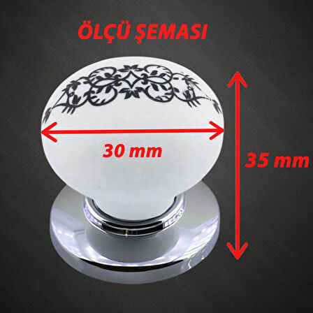 15 Adet Hanımeli Kulp Beyaz Polimer Düğme Kulp Krom Tablalı Mobilya Mutfak Dolabı Çekmece Kulbu Kulpları