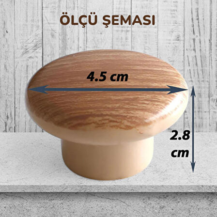Bihe Plastik Çanak Mantar Kulp Ceviz Düğme Mobilya Mutfak Dolap Dolabı Çekmece Kulbu Kulpları