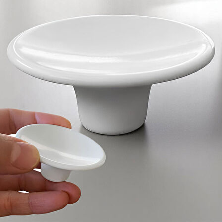 15 Adet Plastik Çanak Kulp Beyaz Düğme Tek Vidalı Mobilya Mutfak Dolap Dolabı Çekmece Kulbu Kulpları