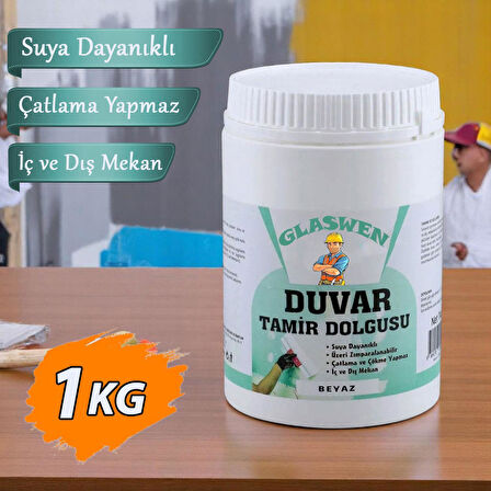 (1 KG) Duvar Tamir Dolgusu  Macunu Zemin Alçı Sıva Çatlak Onarıcı Giderici Derin Boşluk Doldurucu 