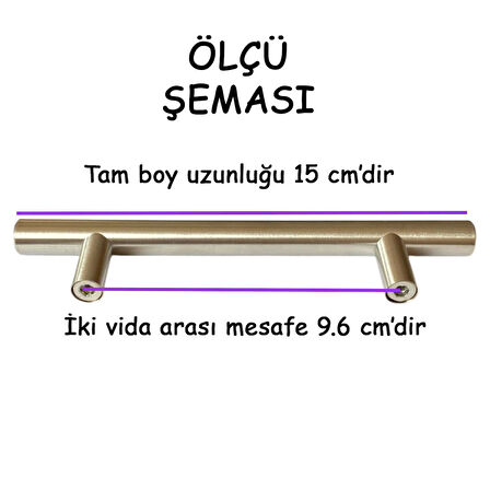8 Adet Boy Kulp İnox 96 mm Kulp Mobilya Mutfak Dolabı Çekmece Dolap Kapak Kulpu Kulbu Metal Kulpları