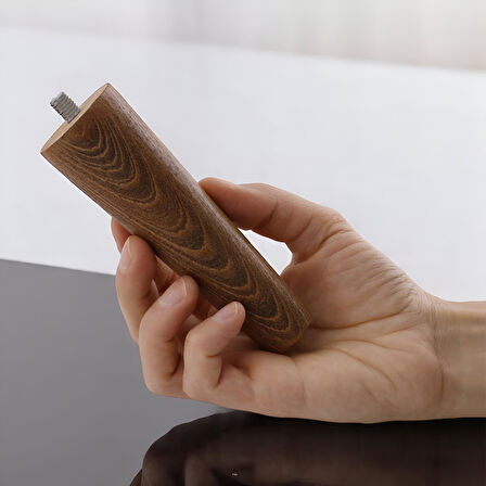 4 Adet Ahşap Ayak 12 Cm Ceviz M8 Civatalı Bağlantı Aparatlı Dolap Mobilya Koltuk Kanepe Destek Ayağı Ayakları