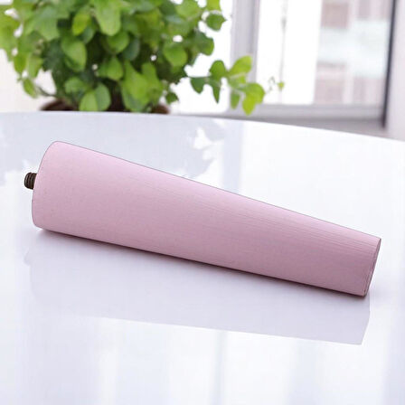 2 Adet Ahşap Ayak 12 Cm Açık Pembe M8 Civatalı Bağlantı Aparatlı Dolap Mobilya Koltuk Kanepe Destek Ayağı Ayakları