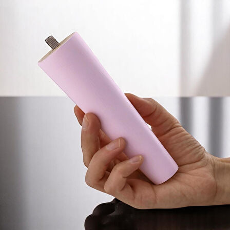 4 Adet Ahşap Ayak 12 Cm Açık Pembe M8 Civatalı Bağlantı Aparatlı Dolap Mobilya Koltuk Kanepe Destek Ayağı Ayakları