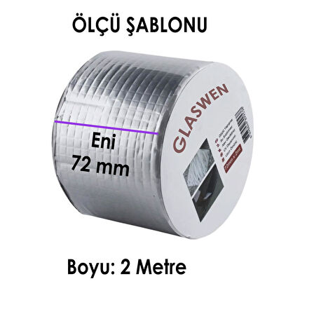 Çatı İzolasyon Bandı 72 mm X 2 MT Su Sızdırmazlık Geçirmez Delik Yalıtım Çamur Boru Sakız Tamir Bant