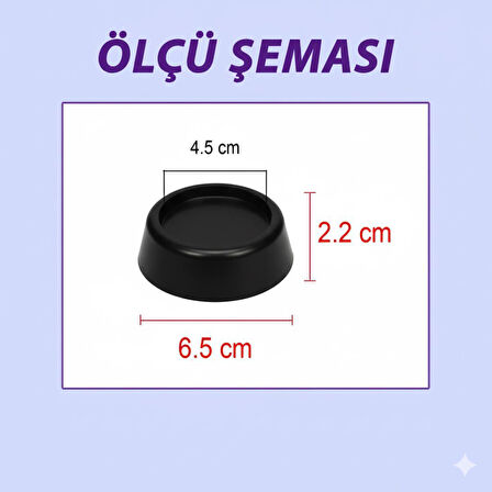4 Adet Siyah Eşya Çamaşır Bulaşık Makinası Buzdolabı Yükseltici Titreşim Ayağı Altlığı Ayaklığı Gürültü Önleyici