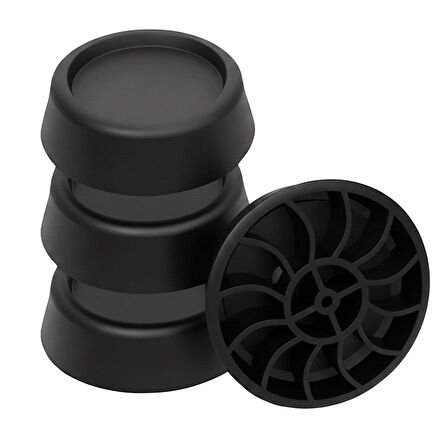 4 Adet Siyah Eşya Çamaşır Bulaşık Makinası Buzdolabı Yükseltici Titreşim Ayağı Altlığı Ayaklığı Gürültü Önleyici