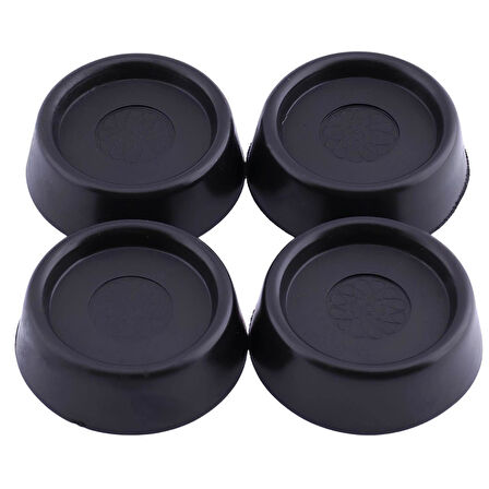 4 Adet Siyah Eşya Çamaşır Bulaşık Makinası Buzdolabı Yükseltici Titreşim Ayağı Altlığı Ayaklığı Gürültü Önleyici