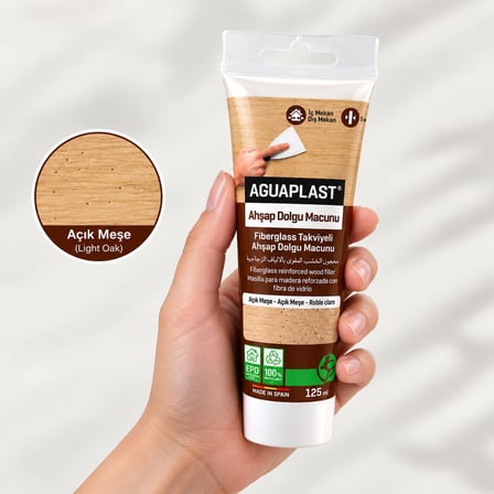 Ahşap Tamir Macunu AÇIK MEŞE Parke Mobilya Masa Dolgu Çatlak Çizik Giderici Fiberglas 125 ML
