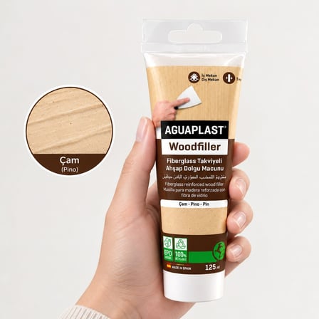 Ahşap Tamir Macunu ÇAM Parke Mobilya Masa Dolgu Çatlak Çizik Giderici Fiberglas 125 ML