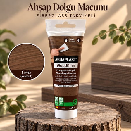 Ahşap Tamir Macunu CEVİZ Parke Mobilya Masa Dolgu Çatlak Çizik Giderici Fiberglas 125 ML