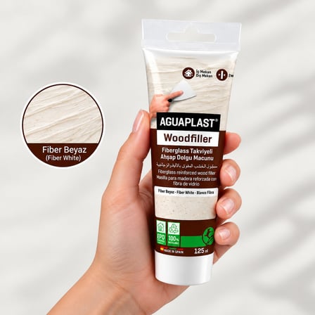 Ahşap Tamir Macunu FİBER BEYAZ Parke Mobilya Masa Dolgu Çatlak Çizik Giderici Fiberglas 125 ML