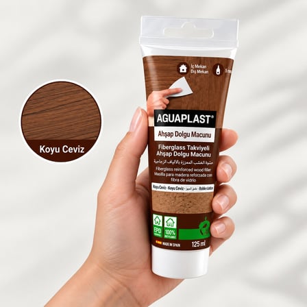 Ahşap Tamir Macunu KOYU CEVİZ Parke Mobilya Masa Dolgu Çatlak Çizik Giderici Fiberglas 125 ML