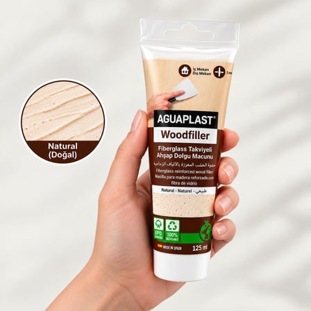 Ahşap Tamir Macunu NATURAL Parke Mobilya Masa Dolgu Çatlak Çizik Giderici Fiberglas 125 ML