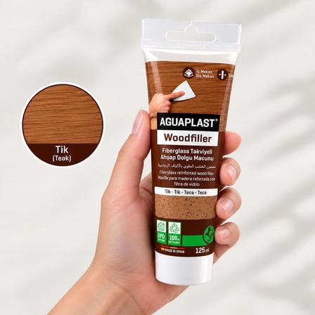 Ahşap Tamir Macunu TİK AĞACI Parke Mobilya Masa Dolgu Çatlak Çizik Giderici Fiberglas 125 ML