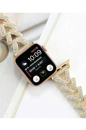 Watch Uyumlu Seri 1-9 (Ultra Ultra2) 42/44/45/49mm Uyumlu Node Taşlı Paslanmaz Çelik Kordon