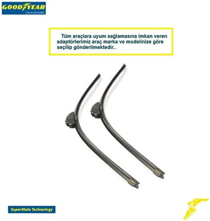 GOODYEAR SİLECEK SÜPÜRGESİ ÖN MUZ TİPİ Super-Mute VOLKSWAGEN POLO 6R1-6C1 2009- (600mm+400mm)