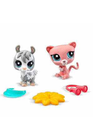 Hasbro Littlest Petshop Figür Minişler 2'li Paket Hayvanlar Lama-Pembe Panter 00509 (KOLİ İTEMİ S00005264)