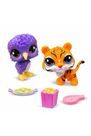 Hasbro Littlest Petshop Figür Minişler 2'li Paket Hayvanlar Mor Kuş-Kaplan 00528 (KOLİ İTEMİ S00005264)