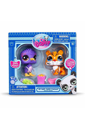 Hasbro Littlest Petshop Figür Minişler 2'li Paket Hayvanlar Mor Kuş-Kaplan 00528 (KOLİ İTEMİ S00005264)