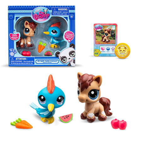 Hasbro Littlest Petshop Figür Minişler 2'li Paket Hayvanlar At-Mavi Kuş 00529 (KOLİ İTEMİ S00005264)