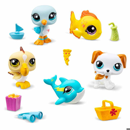 1005103 Littlest Pet Shop Minişler 5'li Figür Seti S1 Çiftlik Temalı -Sunman