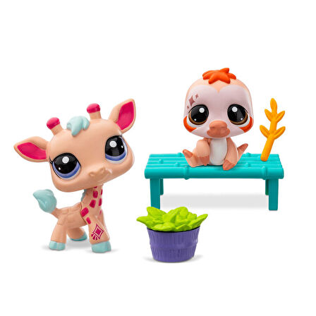 Hasbro Littlest Pet Shop 2'li Paketa 00586 G7#93-G7#92 ZÜRAFA-TEMBEL HAYVAN