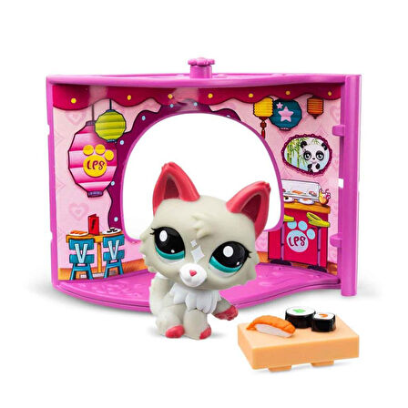 Sunman Littlest Pet Shop Minişler Figür Set Pet Nook G7#25 Kurt GRİ 00591