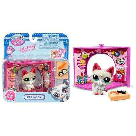 Sunman Littlest Pet Shop Minişler Figür Set Pet Nook G7#25 Kurt GRİ 00591