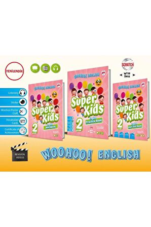 2. Sınıf Woohoo English Süper Kids (Practice Book+ Workbook + Unıt Test Book)