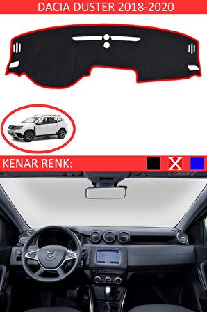 GUERRINO Torpido Koruma Halısı Siyah Kenar Renk Kırmızı Dacia Duster 2018-2020 ile Uyumlu