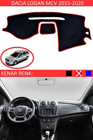 GUERRINO Torpido Koruma Halısı Siyah Kenar Renk Kırmızı Dacia Logan MCV 2015-2020 ile Uyumlu