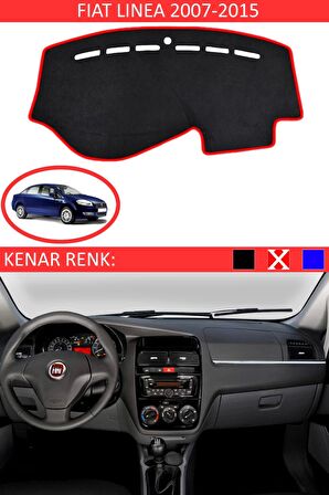GUERRINO Torpido Koruma Halısı Siyah Kenar Renk Kırmızı Fiat Linea 2007-2015 ile Uyumlu