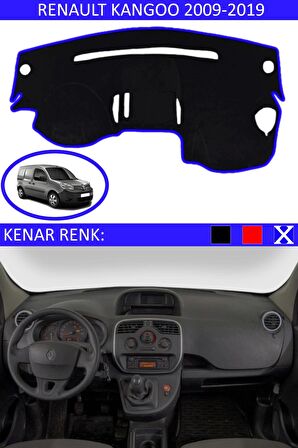 GUERRINO Torpido Koruma Halısı Siyah Kenar Renk Mavi Renault Kangoo 2009-2019 ile Uyumlu