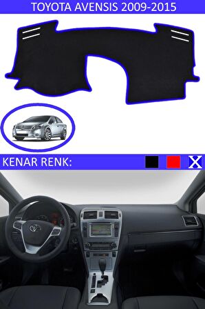 GUERRINO Torpido Koruma Halısı Siyah Kenar Renk Mavi Toyota Avensis 2009-2015 ile Uyumlu