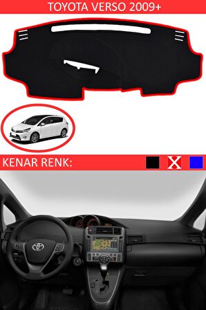 GUERRINO Torpido Koruma Halısı Siyah Kenar Renk Kırmızı Toyota Verso 2009 + ile Uyumlu