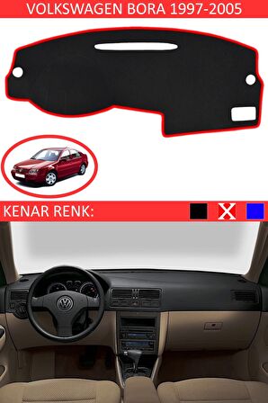 GUERRINO Torpido Koruma Halısı Siyah Kenar Renk Kırmızı Volkswagen Bora 1997-2005 ile Uyumlu