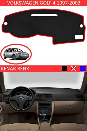 GUERRINO Torpido Koruma Halısı Siyah Kenar Renk Kırmızı Volkswagen Golf 4 1997-2003 ile Uyumlu