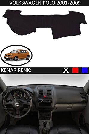 GUERRINO Torpido Koruma Halısı Siyah Kenar Renk Siyah Volkswagen Polo 2001-2009 ile Uyumlu