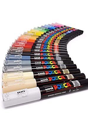 POSCA Uni Master Set Tüm Boylar Ve Tüm Renkler Toplam Fırça Uç Dahil 144 Parça Paket