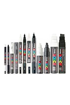 POSCA Uni Master Set Tüm Boylar Ve Tüm Renkler Toplam Fırça Uç Dahil 144 Parça Paket
