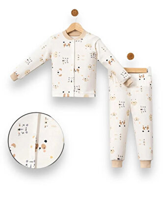 Erkek Çocuk  Baskılı Pamuklu 2'li Pijama Takımı