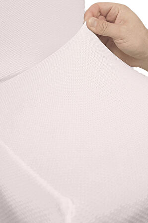 Spandex Mikro Petek Kumaş Likralı Lastikli Tüylenmez 6'lı Sandalye Kılıfı Kaliteli Sandalye Örtüsü - KREM 