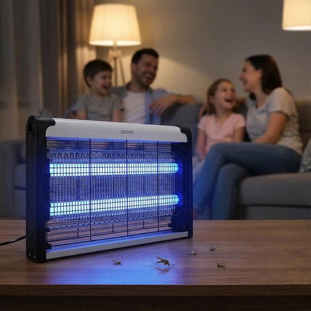 Asonic S26 Çift Cam LED Zincir Askısılı Sanayı Tipi Sinek Öldürücü XL Boy 20W+ 2000V CIZZ